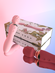 Rosen-<span class=keywords><strong>Vibrator</strong></span> Doppelendiger Silikon 100% Wasserdichter Kopf Vibrierender Zauberstab Vibratoren Sexspielzeug für Frauen - Product Image 3