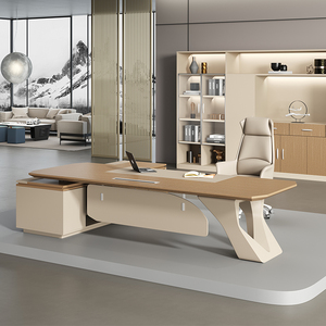 Escritorio de oficina ejecutivo moderno y personalizado en forma de L Diseño de madera <span class=keywords><strong>MFC</strong></span> duradero con material MDF para uso en la oficina - Product Image 3