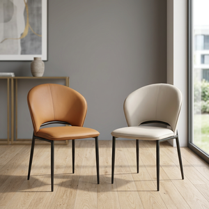 Modern PU Leather <b>Living</b> <b>Room</b> <b>Chair</b> Solid Back Metal Legs Ergonomic Design Home Furniture - Product Image 4