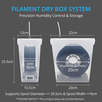 5,8L Luftdichte 3D-Druckfilament-Trockenaufbewahrungsbox, Feuchtigkeitsbeständiger Spulenhalter mit Trockenmittel für Print Farm PLA PETG ABS TPU
