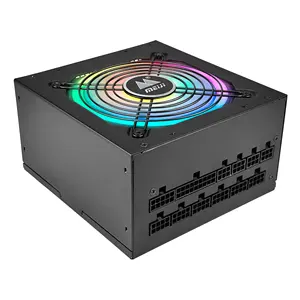 500w 550w电脑电脑RGB游戏电源金色80puls全模块新款静音冷却器风扇高品质电脑