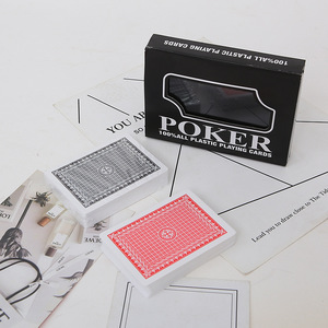 Baraja de Póker de PVC Impermeable <span class=keywords><strong>con</strong></span> Diseño de Rosas Rojas y Negras, Impresión Personalizada, Suministrada por Fábrica, <span class=keywords><strong>con</strong></span> Caja de Plástico Resistente - Product Image 2