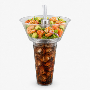 Vaso de Plástico Personalizado al por Mayor <span class=keywords><strong>para</strong></span> Snacks y Bebidas con Pajita, Bandeja de PP <span class=keywords><strong>para</strong></span> Snacks y Cuencos <span class=keywords><strong>para</strong></span> Frutas, Vasos <span class=keywords><strong>para</strong></span> Hotpot - ¡Gran Venta! - Product Image 1