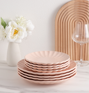 Service de table en céramique à motif vertical rose tendance, assiette à dîner, bol à soupe, tasse à café, ensemble de vaisselle pour mariage, maison, cuisine - Product Image 4