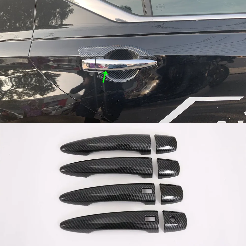 ABS סיבי פחמן שחור רכב חיצוני אביזרי קישוט ידית דלת כיסוי חלקי רכב לניסן Teana/Altima 2019