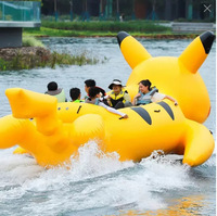 Bateau banane gonflable Gyro rotatif Bateau Disco Balançoire Surf Canapé Grand Canard Jaune Eau Poisson Volant