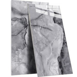 Azulejo de piso de porcelana blanca de gran formato de gran tamaño con acabado brillante y azulejo de piso esmaltado dorado de mármol - Product Image 2