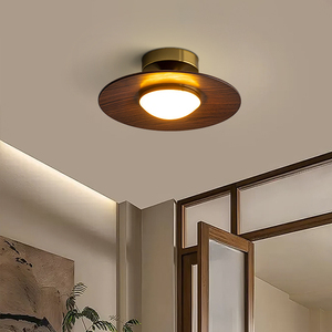 Ventilateur de plafond contemporain avec éclairage LED, télécommande, IP44, 3500K blanc chaud, Ra80, couvercle en acrylique, base en bois, design suspendu, pour salon - Product Image 3