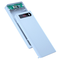 Boîtier de batterie externe détachable pour 8 piles 18650, chargeur Type-C, kit de coque DIY avec affichage LED en plastique