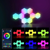 Panneaux Lumineux Hexagonaux RGB pour Gaming, Lumières Murales Hexagonales Intelligentes, Synchronisation Musicale pour Décoration de Chambre, Bar et Salle de Jeu