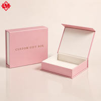 Boîte cadeau magnétique personnalisée, boîte en papier rigide avec couvercle, emballage cosmétique rose pour parfum, bijoux, vente en gros