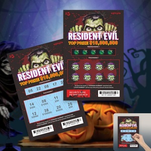 ซัพพลายเออร์บัตรขูดรางวัลสไตล์ซอมบี้ คุณภาพสูง พิมพ์ดิจิทัลเคลือบยูวี ออกแบบตามสั่ง - Product Image 5