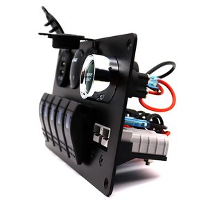 לוח מתגים 5 כפתורים DC 12-24V עם תאורת לד כחולה, מטען USB כפול, מד מתח, מתג איפוס והתנעה לרכב וסירה (פלסטיק) 5A אחריות שנה - Product Image 5