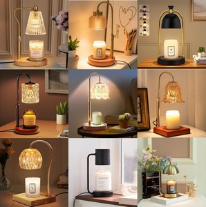 Brûleur à Cire Fondante Électrique Sans Fumée en Bois et Métal, Lampe Chauffe-Cire Parfumée à Changement de Couleur, Minuteur Réglable, USB - Product Image 6