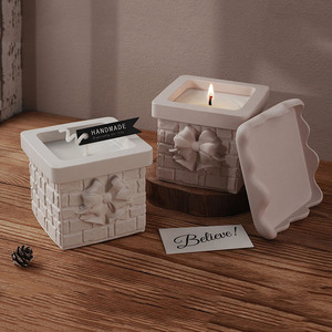 Yds natale innevato camino barattoli di candele in Silicone stampi con coperchio di gesso scatola di colata stampo <span class=keywords><strong>fai</strong></span> <span class=keywords><strong>da</strong></span> <span class=keywords><strong>te</strong></span> decorazione per la casa - Product Image 4