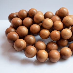 Perles en bois naturel pour la fabrication de colliers, perles en bois en vrac, fournitures artisanales, finition lisse, couleur brun doré foncé naturel - Product Image 1