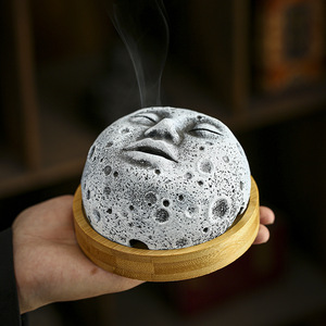 Soporte <span class=keywords><strong>de</strong></span> quemador <span class=keywords><strong>de</strong></span> incienso hecho a mano, <span class=keywords><strong>cara</strong></span> humana <span class=keywords><strong>de</strong></span> resina y Luna, decoración del hogar con aroma <span class=keywords><strong>de</strong></span> océano, tapón <span class=keywords><strong>de</strong></span> anís <span class=keywords><strong>estrella</strong></span>, Bunners <span class=keywords><strong>de</strong></span> madera - Product Image 5