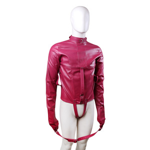 Traje de Cuero Sintético HM para Restricción, Arnés Corporal Fetiche BDSM, Arnés Sexy para Auto-Bondage, Camisa de Forzaje para Juegos con Cuerdas, Varios Colores - Product Image 4