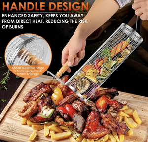 Cilindro de Acero Inoxidable para Asar, Red para Barbacoa, Accesorios de Cocina para Verduras, Pescado, Carne y Otros <span class=keywords><strong>Alimentos</strong></span> - Product Image 6