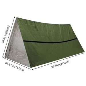 Lona de Supervivencia Verde, Tienda de Campaña de Emergencia Tipo Tubo, Apta para Aventuras Salvajes y Supervivencia - Product Image 4
