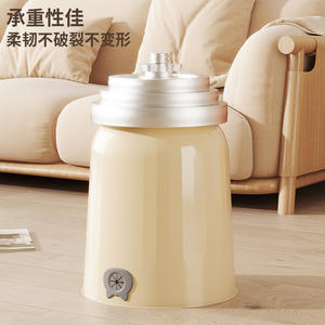 Poubelle cylindrique pour usage domestique en intérieur, salle de bain, salon, toilettes, grande poubelle sans couvercle à ouverture supérieure - Product Image 2