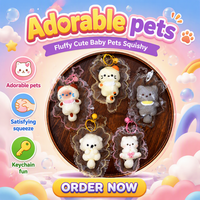 Mini jouet anti-stress en silicone de qualité alimentaire, série animaux chatons mignons, à récupération lente, pour tous les âges