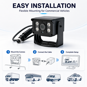 Caméra de véhicule ES803 1080P avec suivi GPS GLONASS GSM, vidéo en direct, surveillance à distance, vision nocturne <span class=keywords><strong>IR</strong></span>, IP67, pour camions, bus, taxis, flotte - Product Image 3