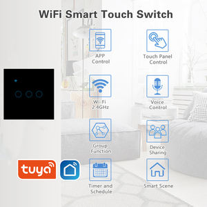 Interruptor inteligente de pared con <span class=keywords><strong>Wifi</strong></span> y control táctil, 1/2/<span class=keywords><strong>3</strong></span> entradas, estándar europeo, para Smart Life, Tuya - Product Image 3