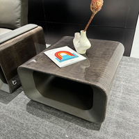 Nouveau design, bureau moderne de luxe, support avant en bois plaqué, peinture brillante, canapé carré incurvé, table basse latérale