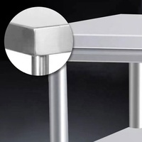 Armoire de cuisine de restaurant en acier inoxydable avec plan de travail personnalisé, armoire de travail industrielle avec tiroirs