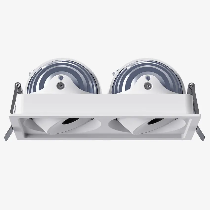 2024 çift kafa 2x10w tavan gömme monte dikdörtgen Cob Led Grille downlight 90mm nokta mangal lambası fikstür