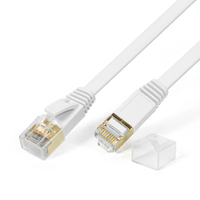 Kabel Jaringan Datar CAT8 Tembaga Murni S/FTP 30AWG Konektor RJ45 8-Konduktor ROHS Kabel Patch Ethernet 1m-8m
