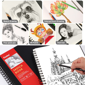 <span class=keywords><strong>Carnet</strong></span> <span class=keywords><strong>de</strong></span> <span class=keywords><strong>croquis</strong></span> FOSKA <span class=keywords><strong>de</strong></span> haute qualité en papier <span class=keywords><strong>d</strong></span>'art 110 g/m², 80 feuilles, format 6*6" et 11*14", pour artistes, avec support en carton robuste - Product Image 5