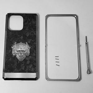 For iphone 15 Pro Max High Quality Gold Plated Shell Back Forged Carbon <strong>Skull</strong> Accessory Two in One <strong>case</strong> Phone <strong>case</strong> - Product Image 3