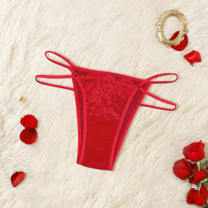 Nuovi Slip Rossi Sexy con Cintura Sottile Personalizzati, <span class=keywords><strong>Perizoma</strong></span> Trasparente in <span class=keywords><strong>Pizzo</strong></span> Natalizio con Effetto Push-Up - Product Image 4