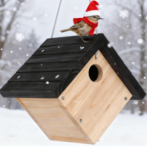 Casa para Pájaros Colgante de Cedro, Tamaño Personalizado, Ecológica, de Madera y Bambú para Exteriores - Product Image 3