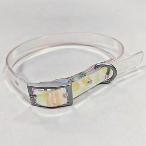 Venta caliente de lujo PVC Collar de perro impermeable personalizado holográfico colores atractivos patrón sólido productos para mascotas más vendidos - Product Image 4