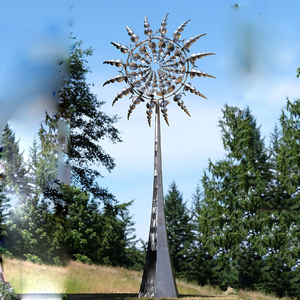 Machine à mouvement <span class=keywords><strong>perpétuelle</strong></span> en acier inoxydable, éclairage LED d'extérieur, personnalisé, pour décoration carrée de parc - Product Image 4