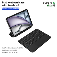 Étui clavier sans fil avec support pliable détachable et pavé tactile pour iPad Pro 11 pouces 1ère-4ème génération et iPad Air 11 pouces M2 10,9 pouces