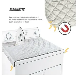 磁性熨衣垫毯、铁板替代盖/绗缝洗衣机烘干机耐热垫/便携式盖/灰色垫