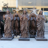 BLVE Stock extérieur Antique laiton chrétien religieux miséricorde divine Sculpture Bronze grandeur nature Christ Jésus Statues pour l'église