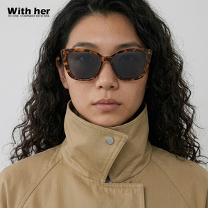 Lunettes de soleil œil-de-<span class=keywords><strong>chat</strong></span> écaille de tortue Withher, unisexe, monture rétro surdimensionnée, cerclage complet, légères, protection UV380, tendance et mode - Product Image 2
