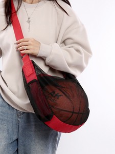 Sac de sport en maille à fermeture éclair pour <span class=keywords><strong>femme</strong></span>, portable à une épaule, pour le transport de ballons de volley-ball, de <span class=keywords><strong>basket</strong></span>-ball et de football, idéal pour les étudiants - Product Image 6