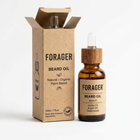 Boîtes d'emballage rigides haut de gamme pour huile à barbe, en carton recyclable, pour flacons en verre de 30 ml et 50 ml, personnalisables, vente en gros