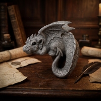 Statue de dragon fantastique en résine, écologique, peinte à la main, décoration de chambre, figurine de dragon bébé dormant