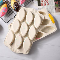 Moule à cupcakes en silicone Manjia en forme de feuille, sans BPA, pour gâteaux, chocolat, savon, MS105