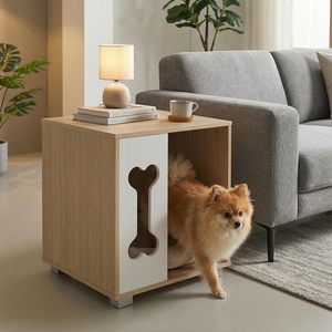 Nichoir en bois pour petits chiens, cage à <span class=keywords><strong>chien</strong></span> d'intérieur, <span class=keywords><strong>table</strong></span> de chevet et <span class=keywords><strong>table</strong></span> d'appoint avec plateau spacieux, mobilier en bois pour animaux de compagnie - Product Image 3