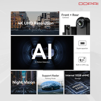 DDPAI N5 DUAL GPS 4K 1080P Grabadora de Video para Coche de Doble Canal con Visión Gran Angular de 140° Delantera/Trasera, IA 265, WiFi y GPS Integrado