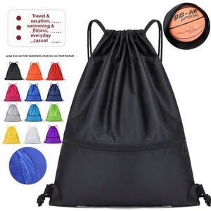 Mochila Deportiva Simple con Cordón para Actividades al Aire Libre, Ligera, para Baloncesto, de Tela Oxford, con Cierre de Cremallera - Product Image 1