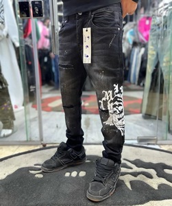 Jean Décontracté en Denim pour Homme, Nouvelle Collection, Pantalon Tendance R déchiré à Taille Moyenne Motif Uni Tissé pour l'Été - Fourniture en Gros - Product Image 6